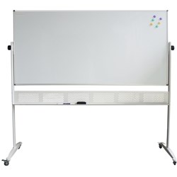 Rapidline Porcelain Mobile Whiteboard 1800W x 1200mmH Aluminium Frame