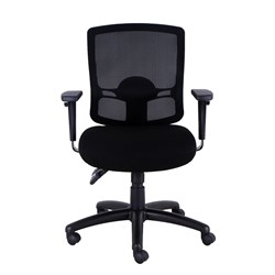 Sylex Wrangler Mid Back Office Chair With Arms Mesh Back Black Fabric Seat