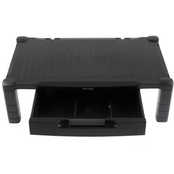 Office Choice Extra Wide Monitor Stand With Drawer 560W x 336D x 103-163mmH Black