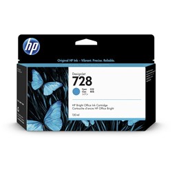 HP 728 DesignJet Ink Cartridge 130ml F9J67A Cyan