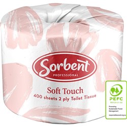 Sorbent Professional Soft Touch Toilet Tissue 2 Ply 400 Sheets Carton Of 48