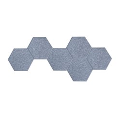 Visionchart SANA Easy Stick Acoustic Hexagon Wall Tile 300 x 260mm Moonlight Pack Of 6