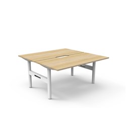 Rapidline Halo Static Back To Back Workstation 2 Person 1500Wx1500Dx730mmH Oak/White