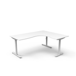 Rapidline Halo Static Corner Workstation 1800/1500W x 750D x 730mmH White/White