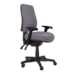 Buro Roma High Back Task Chair With Arms With Seat Slide Fabric Seat And Back Charcoal