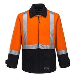 Huski Flame Resistant Bluey Jacket Large Orange And Black