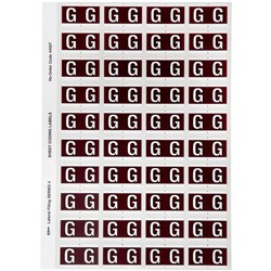 Avery Alphabet Coding Label G Side Tab 25x42mm Brown Pack Of 240