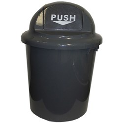 Cleanlink Circular Rubbish Bin With Bullet Lid 60 Litres Grey